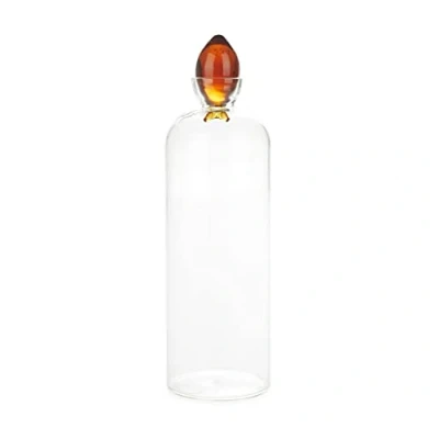 Imagen de Balvi Botella de Agua Gourami Color Ambar con Tapón en Forma Pez 1.1 L. Vidrio Borosilicato 30cm