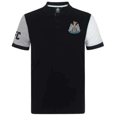 Imagen de Newcastle United FC Polo Oficial para Hombre con el Escudo del Club Negro Mangas en Contraste XXL
