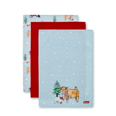 Imagen de Cooksmart Paquete de 3 paños Cocina Navidad diseño británico, Toallas para la Temporada Festiva, paño Todo Tipo cocinas, en Granja