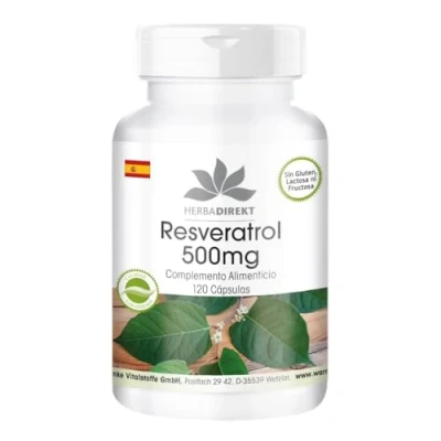 Imagen de Resveratrol 500mg Extracto de Fallopia japonica Vegano 120 cápsulas HERBADIREKT by Warnke Vitalstoffe Calidad farmacia alemana