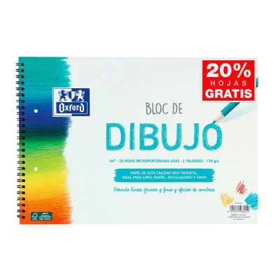 Imagen de Bloc dibujo A4+ liso 2 taladros 20hj 130gr OXFORD