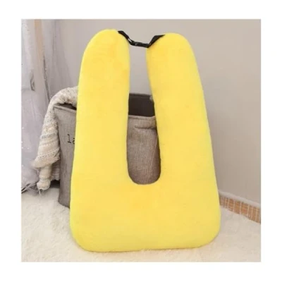 Imagen de Almohada de Viaje Cojin Almohadas felpa para el asiento trasero del automóvil, cuello en forma U, cojín avión Cuello(Yellow)