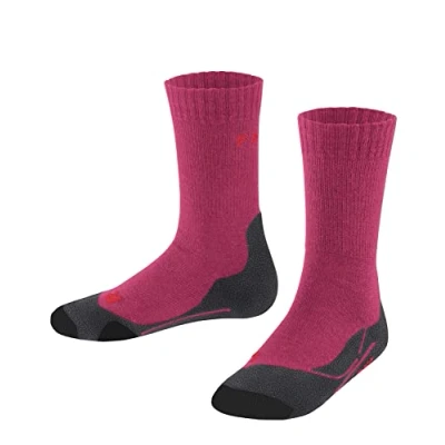 Imagen de FALKE TK2 K SO lana hilo funcional anti ampollas gruesa 1 par, Calcetines para senderismo Unisex niños, Rojo (Rose 8564), 23 26