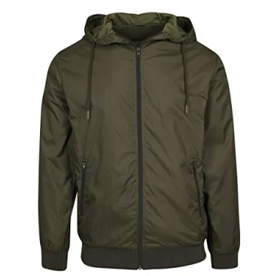 Imagen de Build Your Brand Windrunner Chaqueta, Verde (Olive/Olive 00834), Medium para Hombre