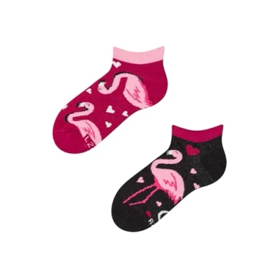 Imagen de Dedoles Calcetines Unisex Hombre Mujer y Niños Algodón muchos diseños divertidos Fútbol Bicicleta diferente izquierda derecha, color: Rosa, diseño: Flamencos corazones (tobilleros), tamaño: 31 34