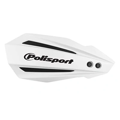 Imagen de POLISPORT 8308500007 Paramanos BULLIT 1 punto de fijación MX Style fabricado en plástico con kit montaje incluido compatible motocicletas KTM, GAS GAS, Husqvarna, Sherco color blanco
