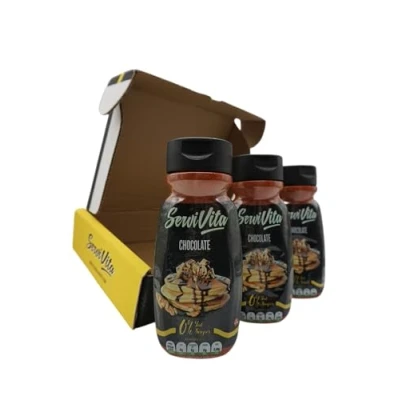 Imagen de ServiVita Pack salsas Saludables 0%, Sin Azúcares, Grasas, Grasas Saturadas, 3 x 320ml Sabor chocolate