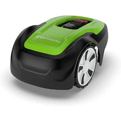 Imagen de Greenworks Optimow M robot cortacésped para áreas hasta 500m2, pendiente 30%, muy silencioso, control bluetooth, características de seguridad avanzadas, protección robo, 3 años garantía
