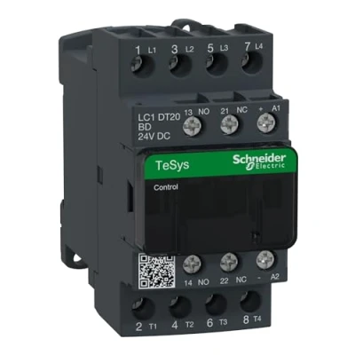 Imagen de Schneider Electric LC1DT20BD TeSys D, Contactor, 4P(4 NA) AC 1, 440 V 20 A, bobina 24 VCD, Antip