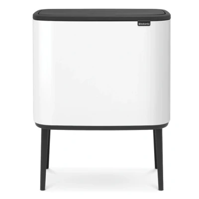 Imagen de Brabantia Bo Touch Bin Cubo de Basura, 3 x 11 L, Acero Inoxidable, Blanco, litros