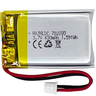 Imagen de DC 3.7v 430mah 702030 batería Recargable de polímero Litio, Adecuada para Productos electrónicos DIY 3.7 5v, incorporada 2 Cables y lámparas LED