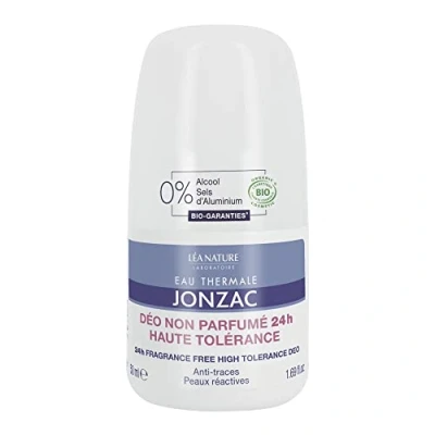 Imagen de Eau Thermale Jonzac Desodorante sin perfumado 24h de alta tolerancia pieles reactivas Anti trazos Eficacia Reactiva Certificado Bio Cosmos Organic Frasco Roll On 50 ml