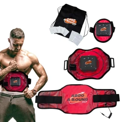 Imagen de Bonplus BP Electroestimulador Muscular Abdo A Round 360º Estimulador Abdominales Cinturón EMS 9 Programas (L/XL)