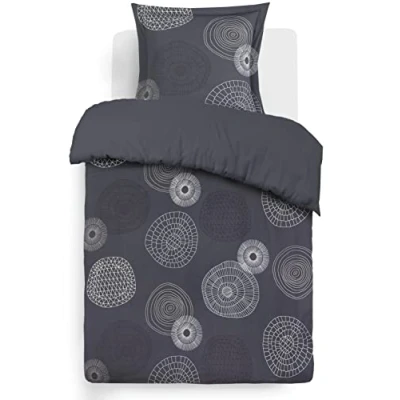 Imagen de Vision Juego de cama funda nórdica Fabrizio gris 140 x 200 cm con 1 almohada 65 100% algodón