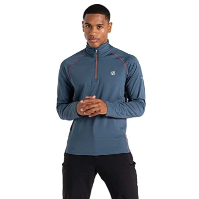 Imagen de Dare2b Capa intermedia Interfused II para hombre Core Strech esquí, senderismo y trekking todos los días: tejido elástico con reverso cálido reciclado, secado rápido cremallera de 1/4