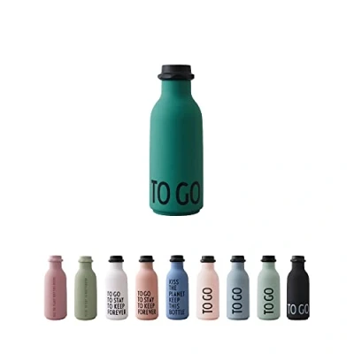 Imagen de design letters To Go Botella de agua Blanco 500 Ml Tritán Unisex Reutilizable sin BPA Deportiva Resistente a Fugas y Caídas Water Bottle Multiuso