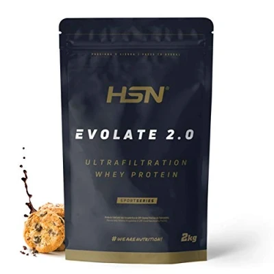 Imagen de HSN Aislado de Proteína Suero Evolate 2.0 Sabor Galleta Crema 2 Kg = 67 Tomas por Envase Whey Protein Isolate CFM + Enzimas Digestivas No GMO, Vegetariano, Sin Gluten ni Soja