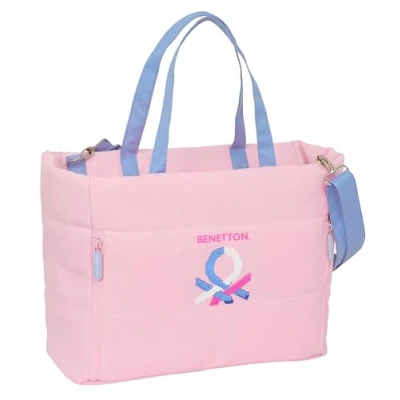 Imagen de Safta BENETTON PINK Bolso para Portátil 14.1&#039;&#039; con Bolsillo, Mochila, Ideal Niños de Diferentes Edades, Cómodo y Versátil, Calidad Resistencia, 54x17x31 cm, Color Rosa