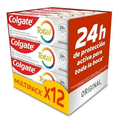 Imagen de Colgate Total Original, Pasta de Dientes, 24H Protección Completa, Pack 12 Uds x 75 ml