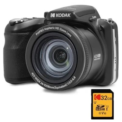 Imagen de KODAK Pixpro Astro Zoom AZ425 Cámara Digital Bridge, óptico 42X, Gran Angular de 24 mm, 20 megapíxeles, LCD 3, vídeo Full HD 1080p, batería Li Ion Negro