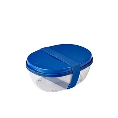 Imagen de Mepal Ensaladera Ellipse Fiambrera para Ensaladas con Varios Compartimentos Bento Box sobre la Marcha Comida Sana y Estilo de Vida 1300 ml + 600 Vivid blue