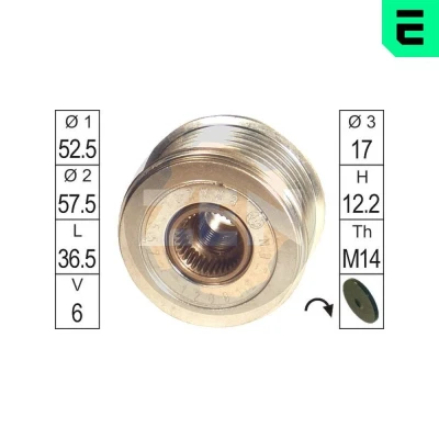 Imagen de ERA ZN5572 Rueda Libre Alternador HYUNDAI: Terracan, Sonata V, KIA: SORENTO 1