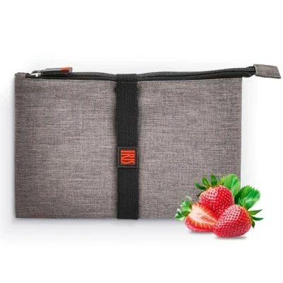Imagen de IRIS BARCELONA Bolsa Merienda Portalimentos Snack Bag, Gris Jaspeada Porta Alimentos Bocadillos, Envoltorios Reutilizables y Ecológicos sin BPA