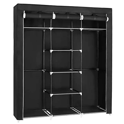 Imagen de Songmics Armario Organizador Textil Plegable Negro de 150x45x175cm RYG12B