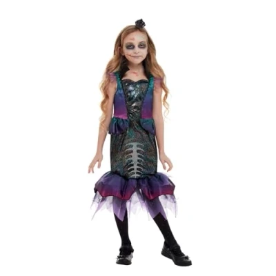 Imagen de Smiffys Traje de sirena oscura, Morado, con vestido y diadema