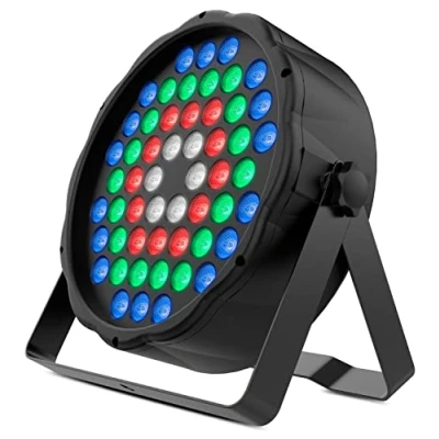 Imagen de Audibax Austin 27 Foco LED para Discoteca Profesional Móvil Equipado con 54 Luces RGBW de 0,5W Sincornización Música Modo Automático Conexión DMX 8 Canales