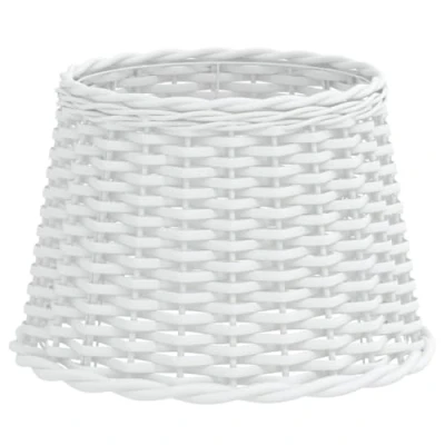 Imagen de vidaXL Pantalla para lámpara Mimbre Blanco Ø40x26 cm