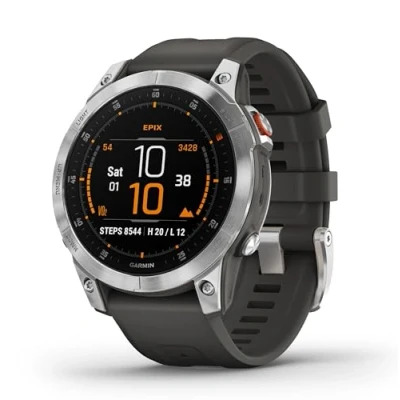Imagen de Reloj deportivo Garmin Epix™ (Gen 2), Plata, 125 208 mm, 1.3&quot;, 16 días, Frecuencia cardíaca, VO2 Max, WiFi