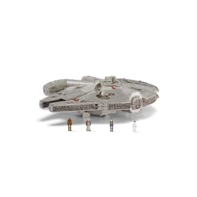 Imagen de Star Wars Micro Galaxy Squadron Assault Class Millennium Falcon Vehículo de 7 Pulgadas con 1 Pulgada Han Solo, Chewbacca, Princess Leia y OBI WAN Kenobi Figuras