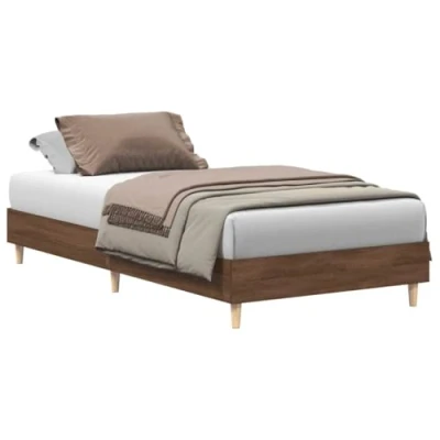 Imagen de vidaXL Estructura de Cama sin colchón Madera marrón Roble 90x190 cm