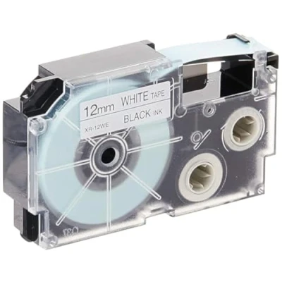 Imagen de Casio XR 12WE1 Cintas para etiquetadoras, color negro/blanco