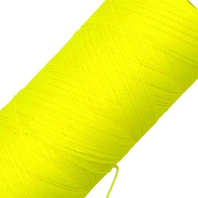 Imagen de Linhasita Bobina Hilo Encerado 100gr / 360 Metros 0,5 mm de Grosor Poliester Macrame 30 Colores (Amarillo Neon)
