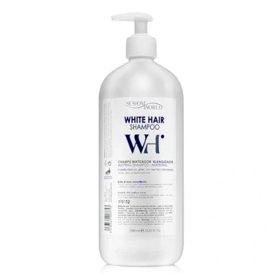 Imagen de Sesiomworld Champú Silver Wh Matizador Blanqueador Cabellos Blancos sin Parabenos, 1000 ml 1 Unidad 1090 g