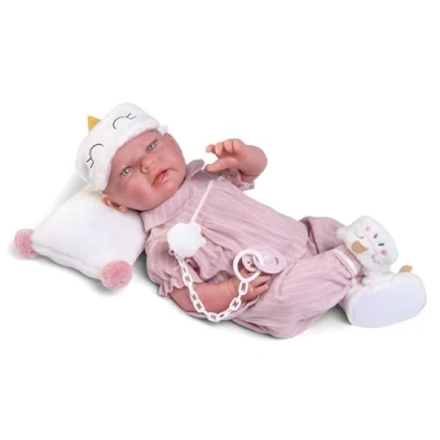 Imagen de Muñecas Antonio Juan Sweet Reborn Lea con Pijama y Antifaz Cuerpo de Tela Peso Extremidades Rotatorias 42cm Ref. 80323 Colección 2024