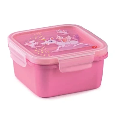 Imagen de Snips, Snipslock Fiambrera Cuadrada Unicornio, Contenendor para Alimentos con 4 cierres de seguridad, Envase 0.80 LT, Lunch box 15 x 7.5, Made in Italy, 0% libre BPA y ftalatos