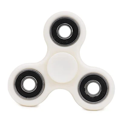 Imagen de Toyland® Fidget Hand Spinner Alivio del estrés y la ansiedad Colores Surtidos (Anillos Blancos Negros)