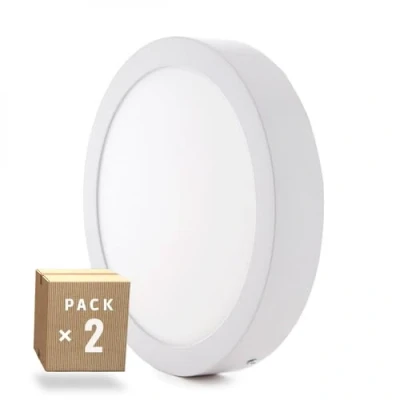 Imagen de Pack 2 Plafónes LED 24W 1900Lm 6000ºK Superficie 40.000H [HO PLAF C CW PK2 AP] Greenice