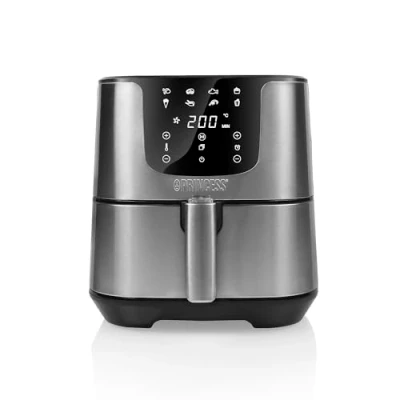 Imagen de Princess 182060 Freidora sin aceite Deluxe 5.5 L, hasta un 62.2% menos de consumo energía, libro con 30 recetas incluido, 8 programas, panel control táctil digital, Regular