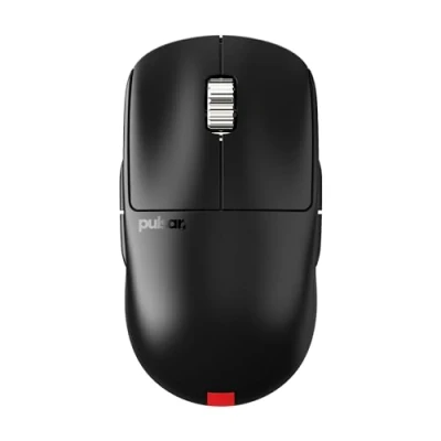 Imagen de Pulsar Gaming Gears Ratón inalámbrico X2A eS para juegos, ambidiestro, interruptor óptico, pantalla OLED, sin controlador, sensor PAW3395, batería de 100H, dongle 4K incluido (mediano, negro)