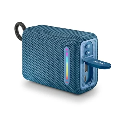 Imagen de NGS Roller Furia 1 Blue Altavoz Portátil Compatible con Tecnología Bluetooth, Luces RGB, Impermeabilidad IPX6, 15 W, True Wireless, USB, Duración Batería 9 Horas, Azul …
