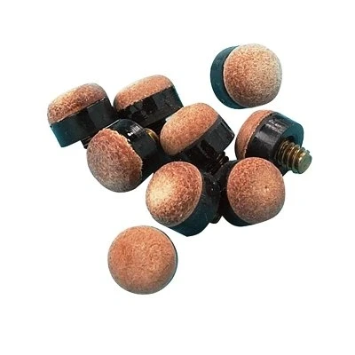 Imagen de IQ Pool Cuesol Puntas con Tornillo para Taco de Billar (10 mm, 10 Unidades), Color Negro y marrón