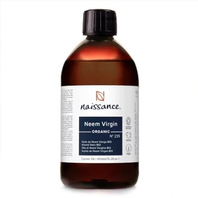 Imagen de Naissance Aceite Vegetal de Neem Virgen Orgánico BIO (No. 235) 450ml Natural, Certificado Ecológico, Prensado en Frío, Vegano, y no OGM