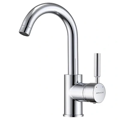 Imagen de BONADE grifo de lavabo, baño, giratorio 360, latón cromado, mezclador agua fría y caliente, monomando para baño cocina