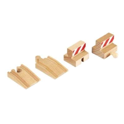 Imagen de BRIO WORLD Pack vías de parada y en rampa, Accessorios para Circuito Tren BRIO, 4 Piezas, Edad 3+ Años