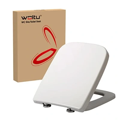 Imagen de WOLTU Tapa de WC Inodoro Asiento Bisagra Cierre Suave Instalar Rápida Antibacteriano
