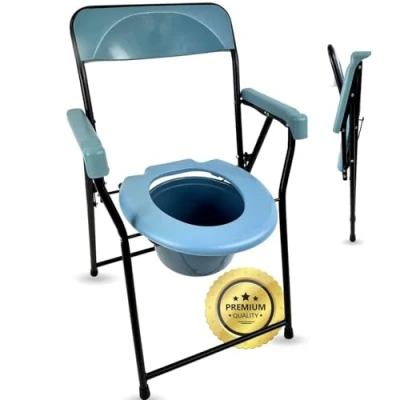 Imagen de OrtoPrime Silla WC Personas Mayores PLEGABLE Orinal Adulto Inodoro PORTÁTIL para Ancianos de Baño GERIÁTRICA con CÓMODA